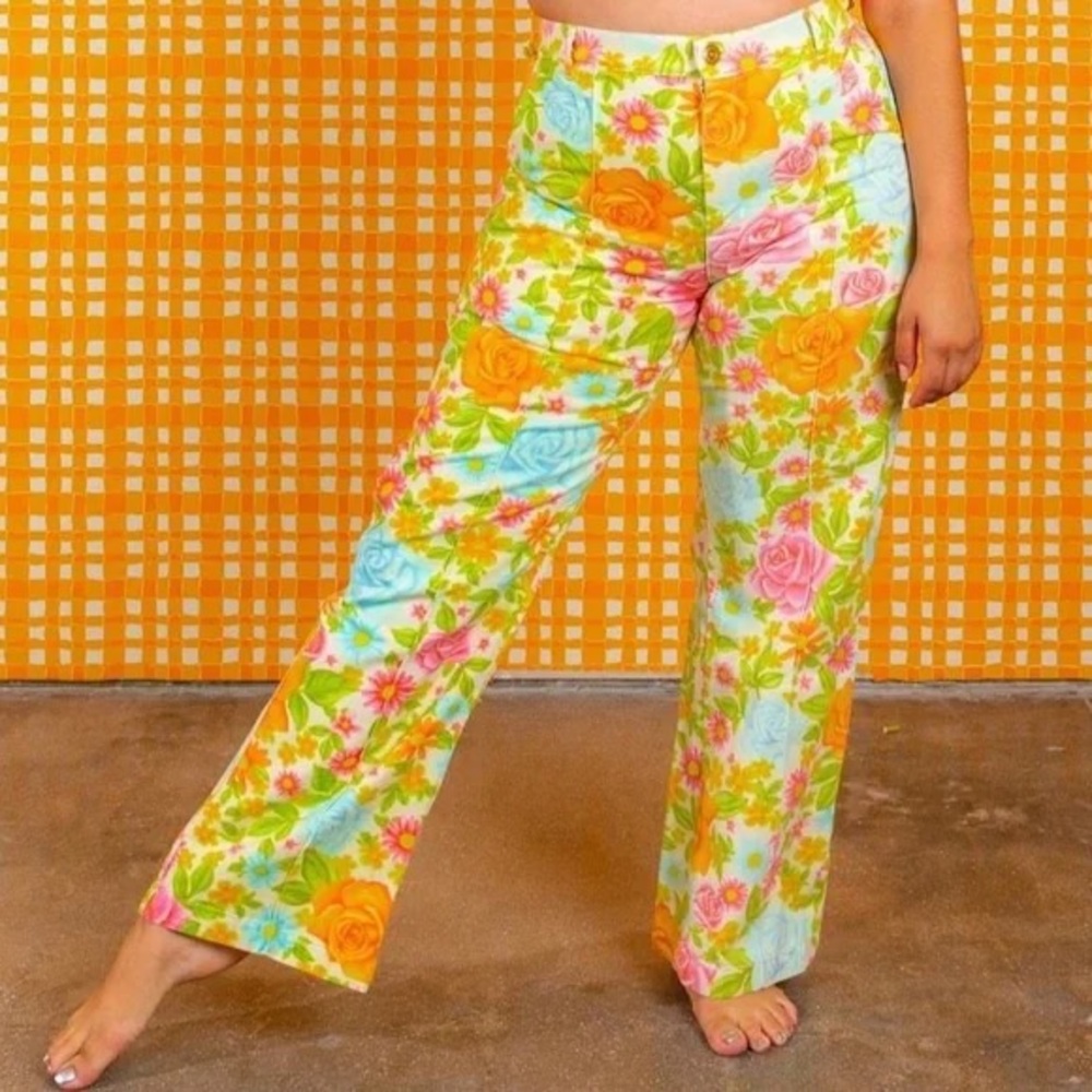 Big Bud Press western pant limited edition vintage floral print. size L